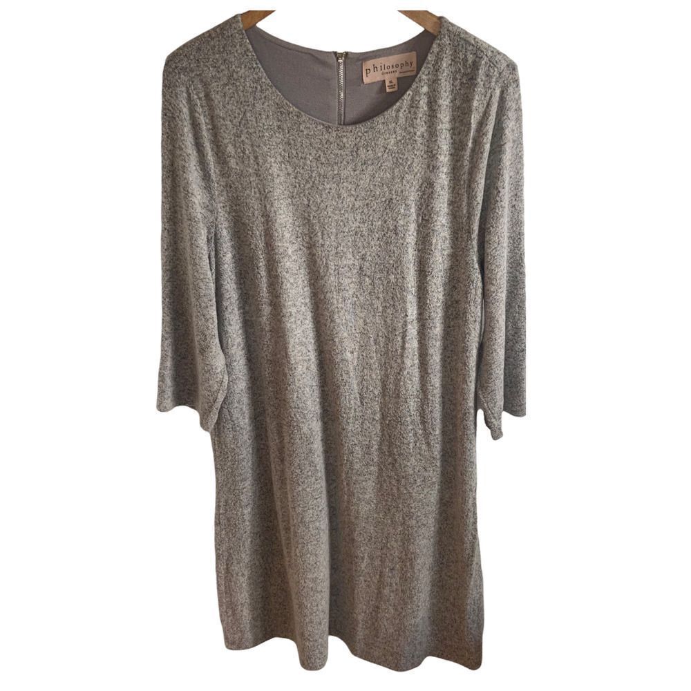 Philosophy - light gray long sleeve midi dress